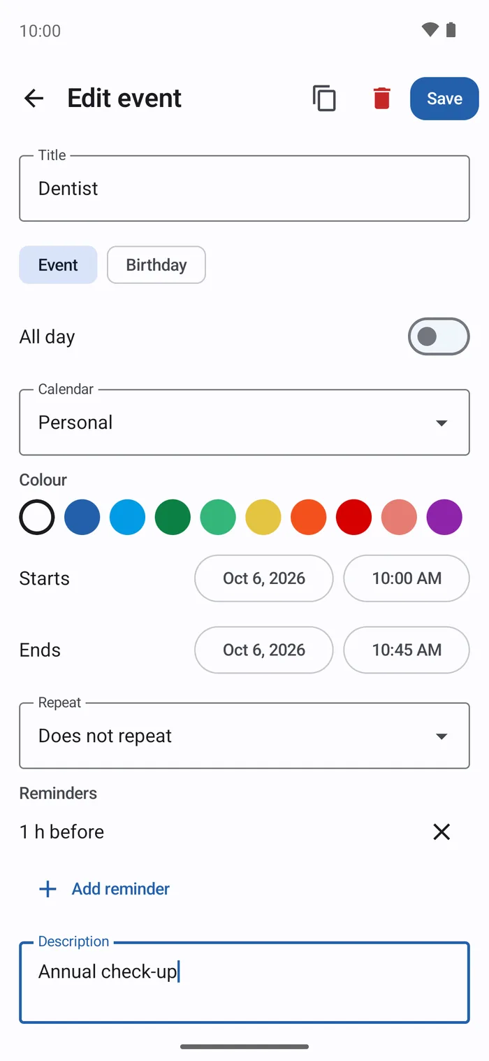 Agenda Tech — event editor