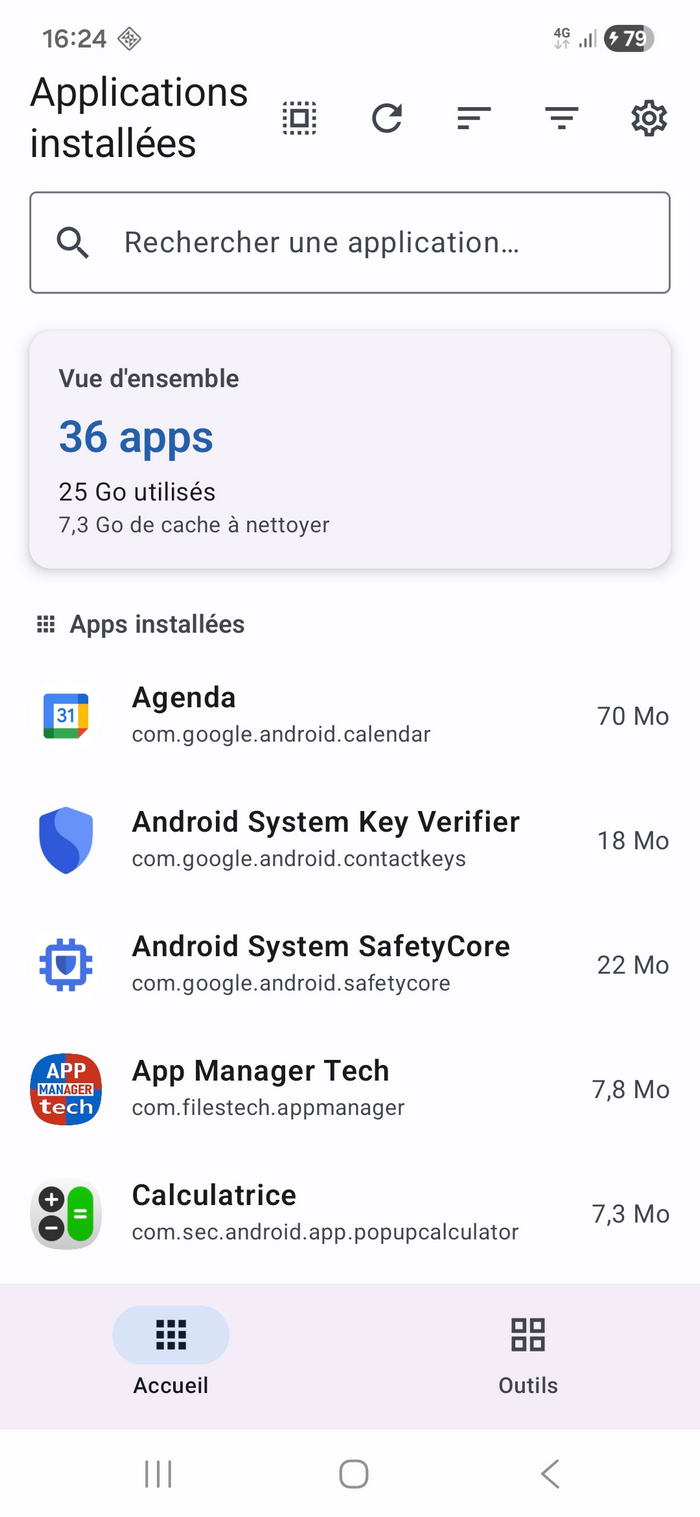 App Manager Tech page d'accueil