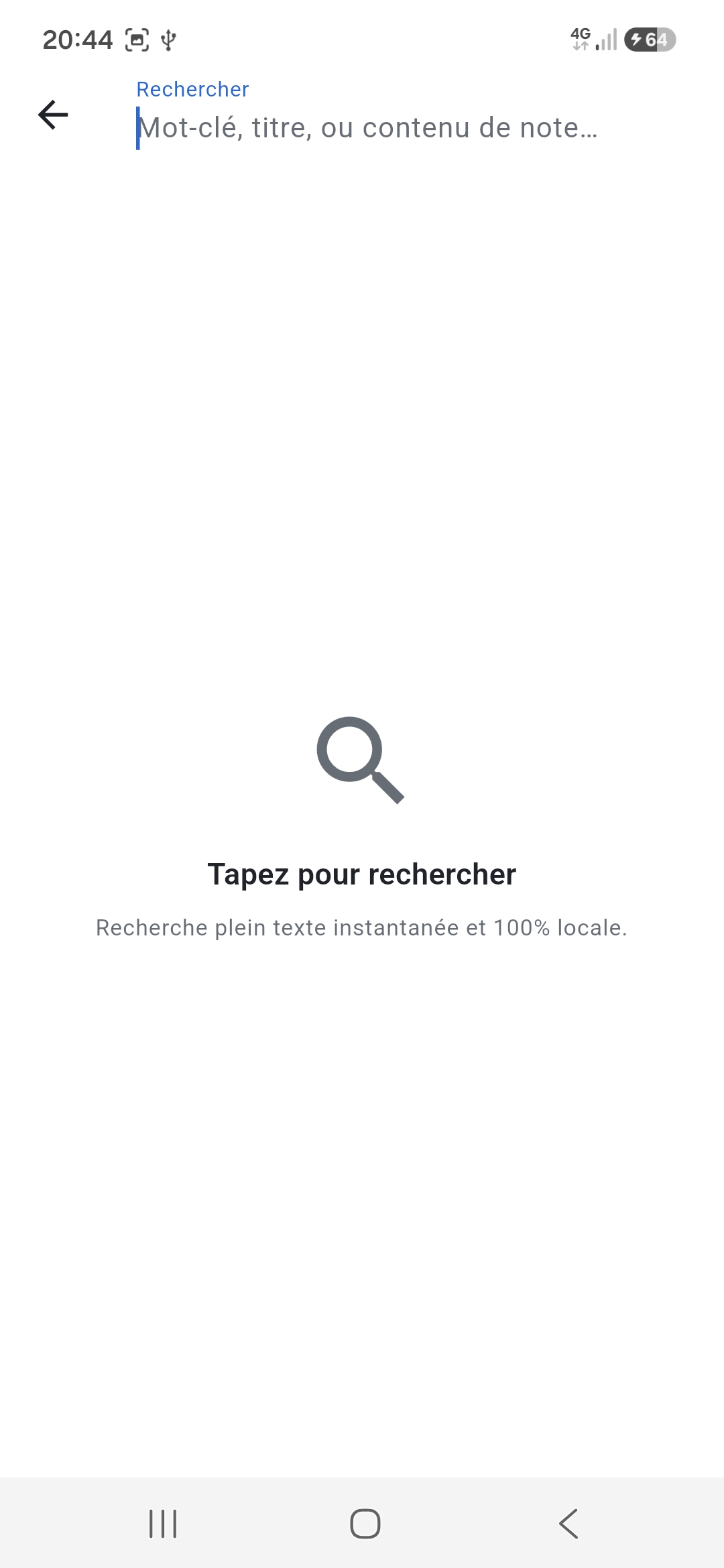 Notes Tech — full-text search
