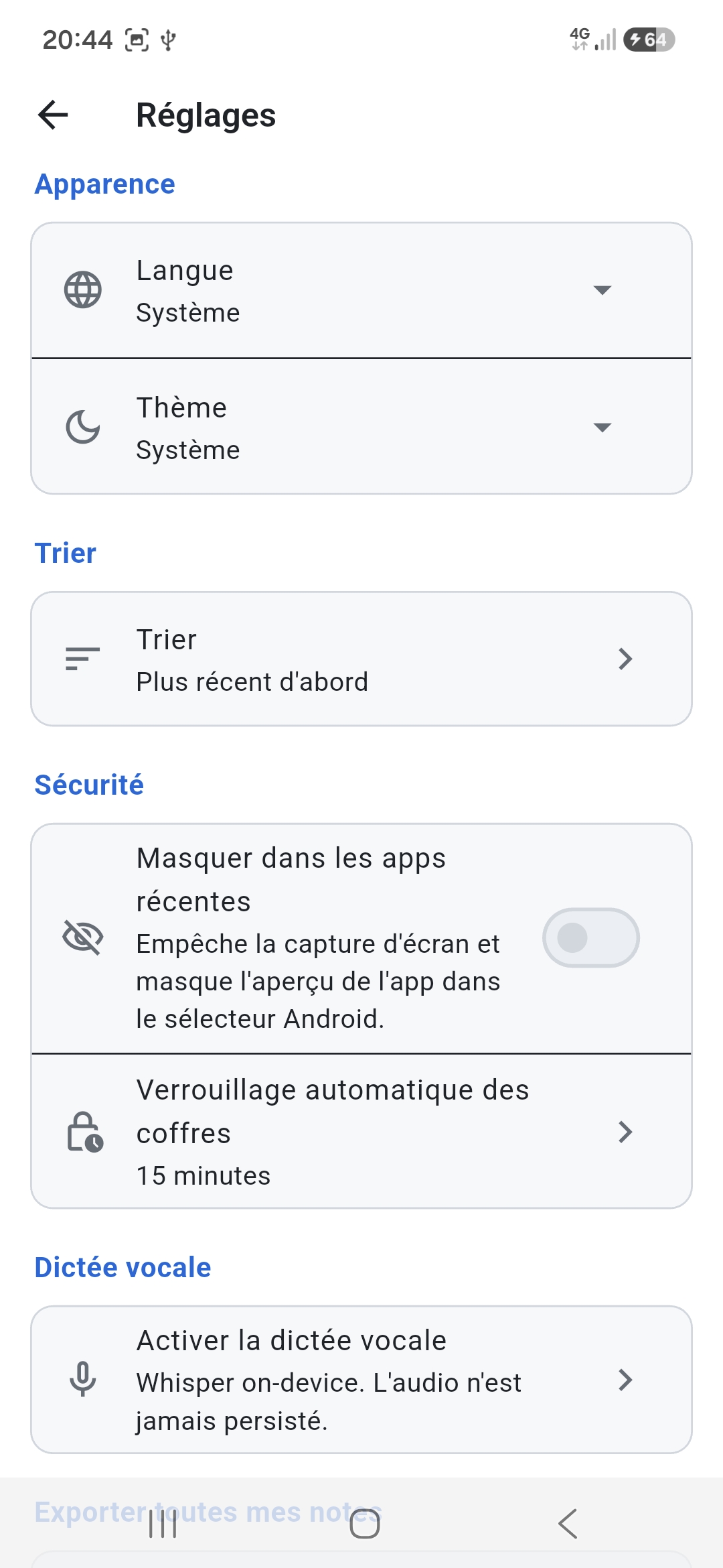 Notes Tech — settings