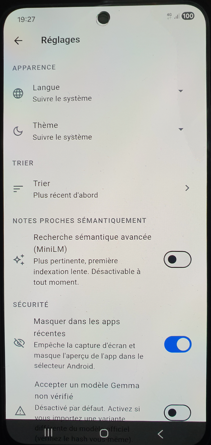Notes Tech — settings