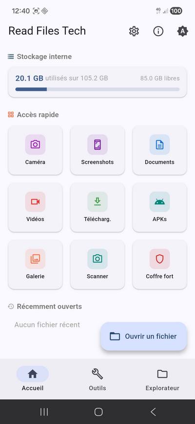 App Read-Files-Tech Accueil