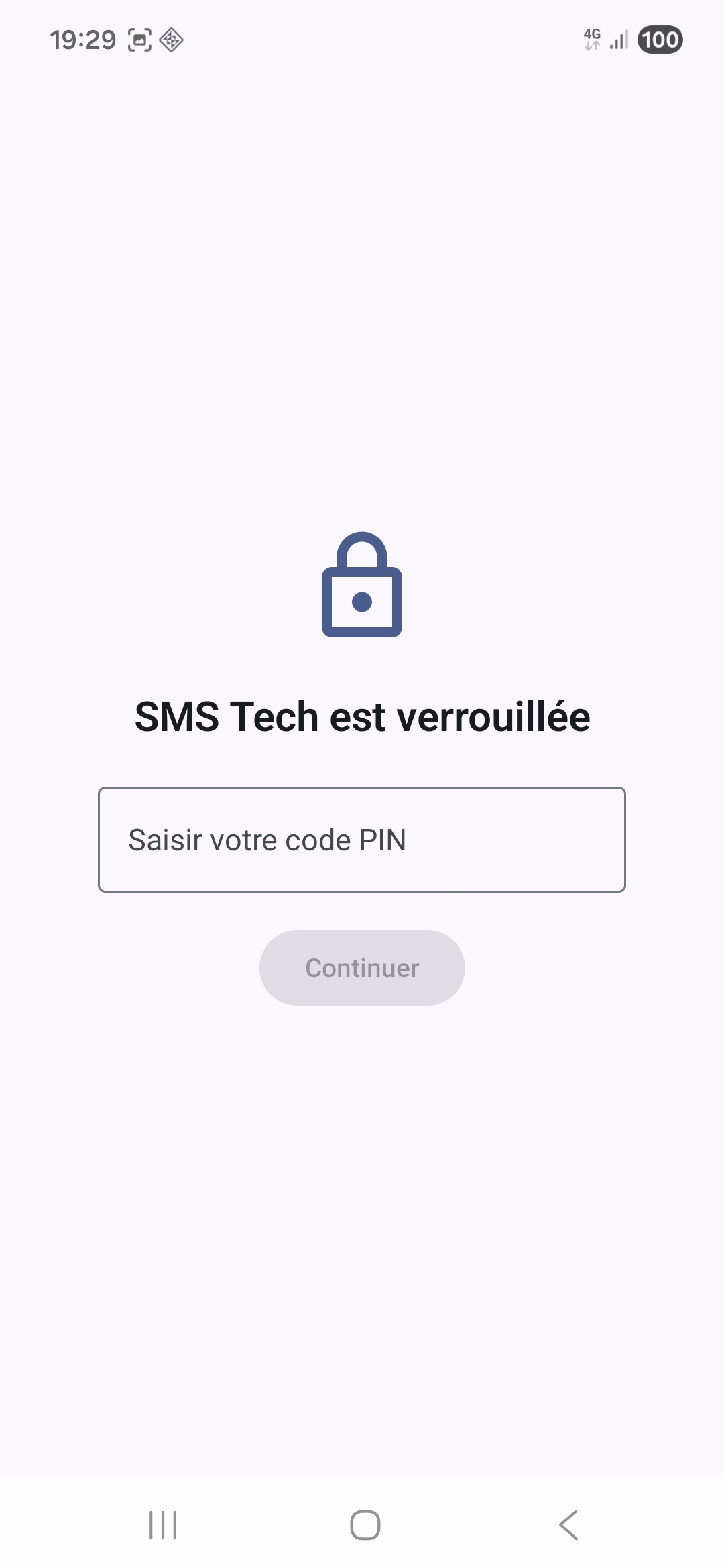 SMS Tech app security lock