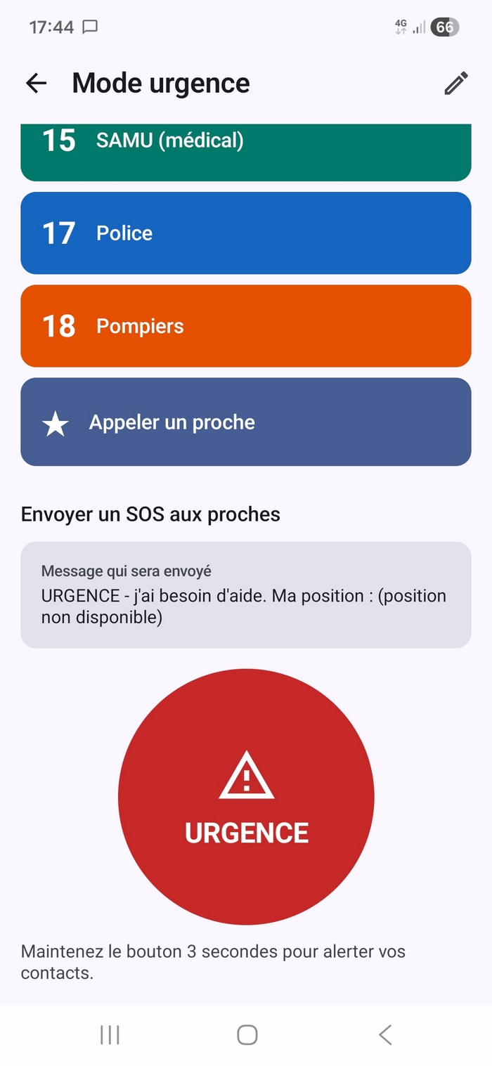SMS Tech app Emergency mode