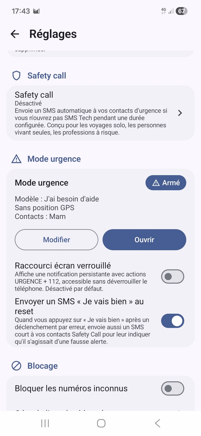 SMS Tech app Safety Call